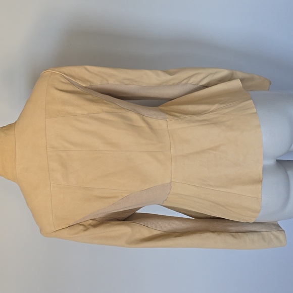 Elie Tahari lamb leather tan zip front jacket-M - Picture 3 of 10
